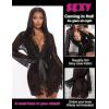 imageRSLOVE Women Lace Kimono Robe Sexy Babydoll Lingerie Mesh Cover Up Bridal LingerieBlack