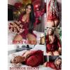 imageRSLOVE Women Lace Kimono Robe Sexy Babydoll Lingerie Mesh Cover Up Bridal LingerieWine Red