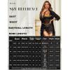 imageRSLOVE Women Sexy Lingerie Set 3 Piece Babydoll ampamp Lace Kimono Robe Strap Chemise Sleepwear Mesh NightgownBlack