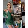 imageRSLOVE Women Sexy Lingerie Set 3 Piece Babydoll ampamp Lace Kimono Robe Strap Chemise Sleepwear Mesh NightgownDark Green