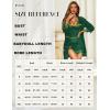 imageRSLOVE Women Sexy Lingerie Set 3 Piece Babydoll ampamp Lace Kimono Robe Strap Chemise Sleepwear Mesh NightgownDark Green