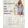 imageRSLOVE Women Sexy Lingerie Set 3 Piece Babydoll ampamp Lace Kimono Robe Strap Chemise Sleepwear Mesh NightgownLight Blue