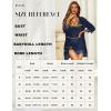 imageRSLOVE Women Sexy Lingerie Set 3 Piece Babydoll ampamp Lace Kimono Robe Strap Chemise Sleepwear Mesh NightgownNavy Blue