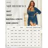 imageRSLOVE Women Sexy Lingerie Set 3 Piece Babydoll ampamp Lace Kimono Robe Strap Chemise Sleepwear Mesh NightgownPeacock Blue