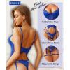 imageRSLOVE Lingerie Set for Women Sexy  3 Piece Lace Push Up Underwire with Garter Outfits Lingerie Bra And Panty Sets BabydollRoyal Blue