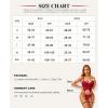 imageRSLOVE Lingerie Set for Women Sexy  3 Piece Lace Push Up Underwire with Garter Outfits Lingerie Bra And Panty Sets BabydollWine Red