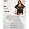 imageRSLOVE Lingerie Sets for Women Sexy  3 Piece Babydoll and Lace Kimono Robe Chemise Mesh Nightgown SleepwearBlack