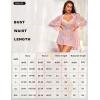 imageRSLOVE Lingerie Sets for Women Sexy  3 Piece Babydoll and Lace Kimono Robe Chemise Mesh Nightgown SleepwearPink