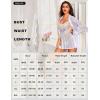 imageRSLOVE Lingerie Sets for Women Sexy  3 Piece Babydoll and Lace Kimono Robe Chemise Mesh Nightgown SleepwearWhite