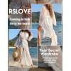 imageRSLOVE Lingerie for Women Sexy Long Lace Kimono Robe Mesh Chemise Lace Gown Swimsuit Cover UpWhite