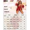 imageRSLOVE Sexy Womens Lingerie Set  2 Piece Lace Kimono Robe with Lace Teddy Lingerie Bodysuit SexyWine Red