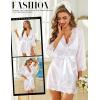 imageRSLOVE Women Lace Kimono Robe Babydoll Chemise Lingerie Bride Robe for Wedding PartyWhite