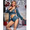 imageRSLOVE Women Sexy Lingerie Set 3 Piece Lace Kimono Robe with Bra and Panty Sheer SleepwearBlue Green