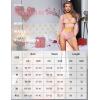 imageRSLOVE Women Sexy Lingerie Set 3 Piece Lace Kimono Robe with Bra and Panty Sheer SleepwearPink