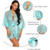 imageRSLOVE Womens Lace Kimono Robe Sexy Babydoll Lingerie Mesh NightgownGreen