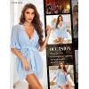 imageWomen Sexy Lingerie Set 3 Piece Babydoll ampamp Lace Kimono Robe Strap Chemise Nightgown Mesh SleepwearLight Blue