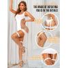 imageRSLOVE Babydoll Lingerie for Women Chemise  Fishnet Bodysuit Womens Sleepwear with Stocking Sexy Dress Bodystocking One SizeWhite