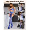 imageRSLOVE Bodystocking Lingerie Sets for Women  Sexy Fishnet Garter Belt Stocking Womens Bra and Panty sets 3 Piece One SizeRoyal Blue