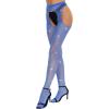 imageRSLOVE Fishnet Stockings Rhinestone High Waist Tights Pantyhose Womens Sexy Sparkle StockingsBlue