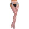 imageRSLOVE Fishnet Stockings Rhinestone High Waist Tights Pantyhose Womens Sexy Sparkle StockingsPink