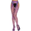 imageRSLOVE Fishnet Stockings Rhinestone High Waist Tights Pantyhose Womens Sexy Sparkle StockingsPurple