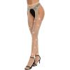 imageRSLOVE Fishnet Stockings Rhinestone High Waist Tights Pantyhose Womens Sexy Sparkle StockingsSkin