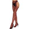 imageRSLOVE Fishnet Stockings Rhinestone High Waist Tights Pantyhose Womens Sexy Sparkle StockingsWine Red
