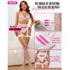 imageRSLOVE Fishnet Stockings for Women  Lace Top Thigh High Stockings Suspender Pantyhose with Antiskid SiliconeWhite  Medium Fishnet