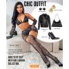 imageRSLOVE Lingerie Sets for Women  Fishnet Lingerie Sparkle Rhinestone 5 Piece Lingerie Sets Mesh Babydoll with GarterBlack