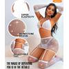 imageRSLOVE Lingerie Sets for Women  Fishnet Lingerie Sparkle Rhinestone 5 Piece Lingerie Sets Mesh Babydoll with GarterWhite