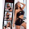 imageRSLOVE Sexy Fishnet Lingerie for Women  Sexy Nighty Cutout Lingerie Set Womens Mesh 2 Piece Babydoll See Through OutfitsBlack