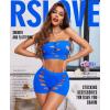 imageRSLOVE Sexy Fishnet Lingerie for Women  Sexy Nighty Cutout Lingerie Set Womens Mesh 2 Piece Babydoll See Through OutfitsBlue