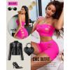imageRSLOVE Sexy Fishnet Lingerie for Women  Sexy Nighty Cutout Lingerie Set Womens Mesh 2 Piece Babydoll See Through OutfitsFluorescent Pink