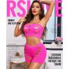 imageRSLOVE Sexy Fishnet Lingerie for Women  Sexy Nighty Cutout Lingerie Set Womens Mesh 2 Piece Babydoll See Through OutfitsFluorescent Pink