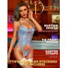 imageRSLOVE Sexy Lingerie Sets for Women Exotic Teddy with Garter Belt 2 Peice Lace Strappy Bodysuit BabydollLight Blue