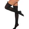 imageRSLOVE Thigh High Stockings with Satin Bow Accent Sexy Lingerie Stockings Opaque Women Tight HosieryBlack