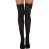 imageRSLOVE Thigh High Stockings with Satin Bow Accent Sexy Lingerie Stockings Opaque Women Tight HosieryBlack