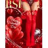 imageRSLOVE Thigh High Stockings with Satin Bow Accent Sexy Lingerie Stockings Opaque Women Tight HosieryRed