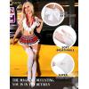 imageRSLOVE Thigh High Stockings with Satin Bow Accent Sexy Lingerie Stockings Opaque Women Tight HosieryWhite