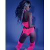 imageRSLOVE Women Fishnet Bodystocking Lingerie Sexy Footless Stockings Sleeveless Lace Bodysuit Halterneck One Piece PantyhoseNeon Pink