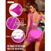 imageRSLOVE Womens Fishnet Lingerie Mesh Chemise Babydoll Bodysuit Lace Smock Lingerie for WomenDark Pink