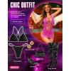 imageRSLOVE Womens Fishnet Lingerie Mesh Chemise Babydoll Bodysuit Lace Smock Lingerie for WomenDark Pink
