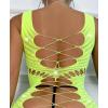 imageRSLOVE Womens Fishnet Lingerie Mesh Chemise Babydoll Bodysuit Lace Smock Lingerie for WomenGreen