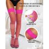 imageRSLOVE Womens Lace Top Fishnet ThighHigh Stockings with Antiskid Silicone Sexy Stay Up Tights PantyhoseFluorescent Pink