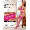 imageRSLOVE Womens Lace Top Fishnet ThighHigh Stockings with Antiskid Silicone Sexy Stay Up Tights PantyhoseFluorescent Pink