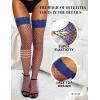 imageRSLOVE Womens Lace Top Fishnet ThighHigh Stockings with Antiskid Silicone Sexy Stay Up Tights PantyhoseNavy Blue