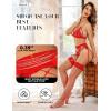 imageRSLOVE Womens Lace Top Fishnet ThighHigh Stockings with Antiskid Silicone Sexy Stay Up Tights PantyhoseRed