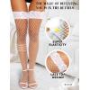 imageRSLOVE Womens Lace Top Fishnet ThighHigh Stockings with Antiskid Silicone Sexy Stay Up Tights PantyhoseWhite2 Pair
