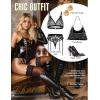imageRSLOVE Womens Lace Top Thigh High Sheer Stockings Antiskid Silicone Ultra Shimmery PantyhoseBlack