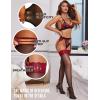 imageRSLOVE Womens Lace Top Thigh High Sheer Stockings Antiskid Silicone Ultra Shimmery PantyhoseBlack Red